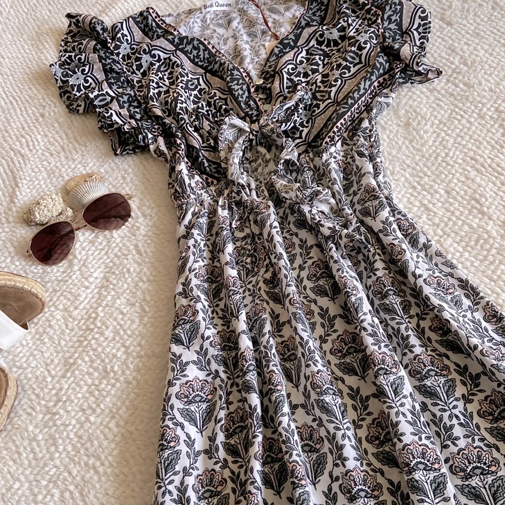 NWT Bali Queen, Amelia Tir Frill Maxi Dress